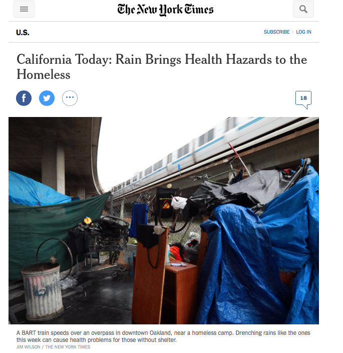 California Today: Rain Brings Health Hazards to the Homeless